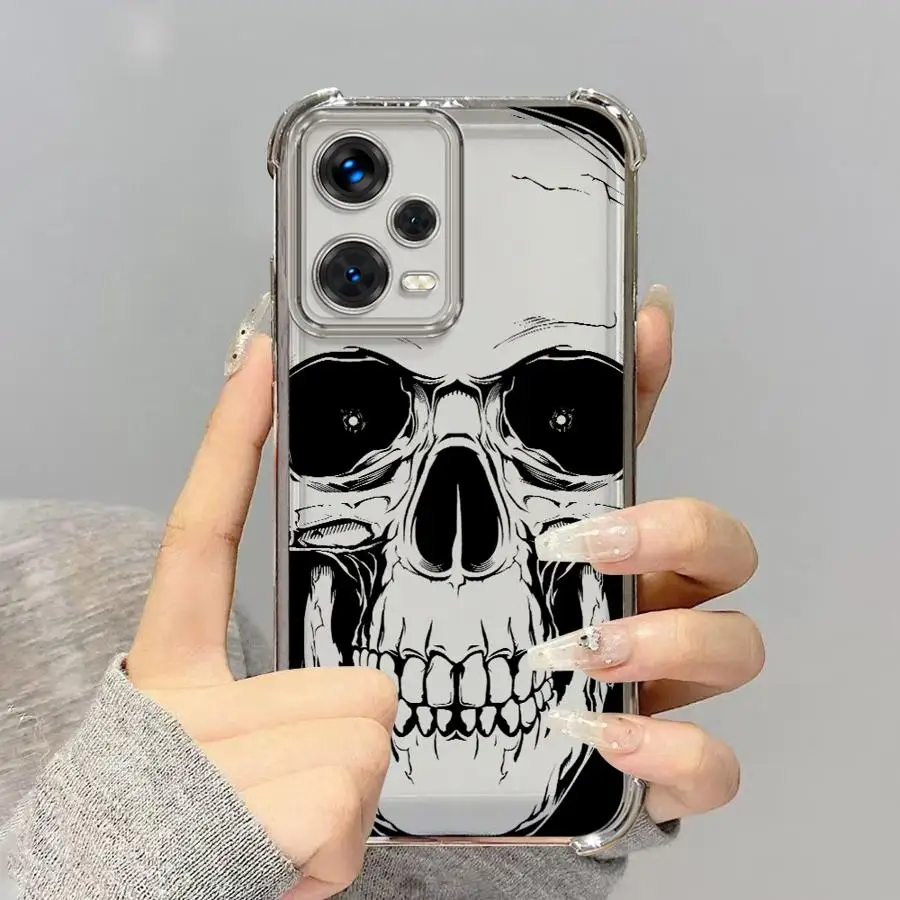 حافظة هاتف جمجمة أنيقة لهاتف Redmi Note 10s 9S 14 Pro Plus 10 Lite 11s 11 12 13 10 Pro غطاء ناعم