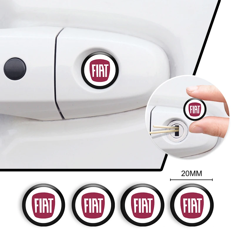 Car Door Keyhole Stickers Auto Door Lock Protection Decals Accessories For Fiat 500 Grande Punto Tipo Stilo Palio Astra Bravo