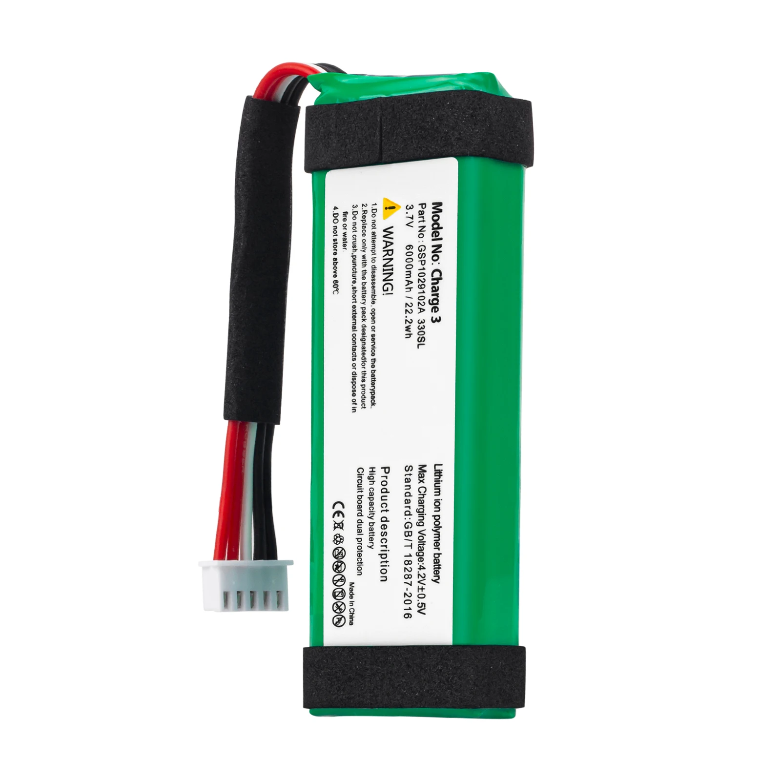 3.7v 6000mah Real capacity 100% New For JBL charge 3 GSP1029102A Wireless Bluetooth audio battery