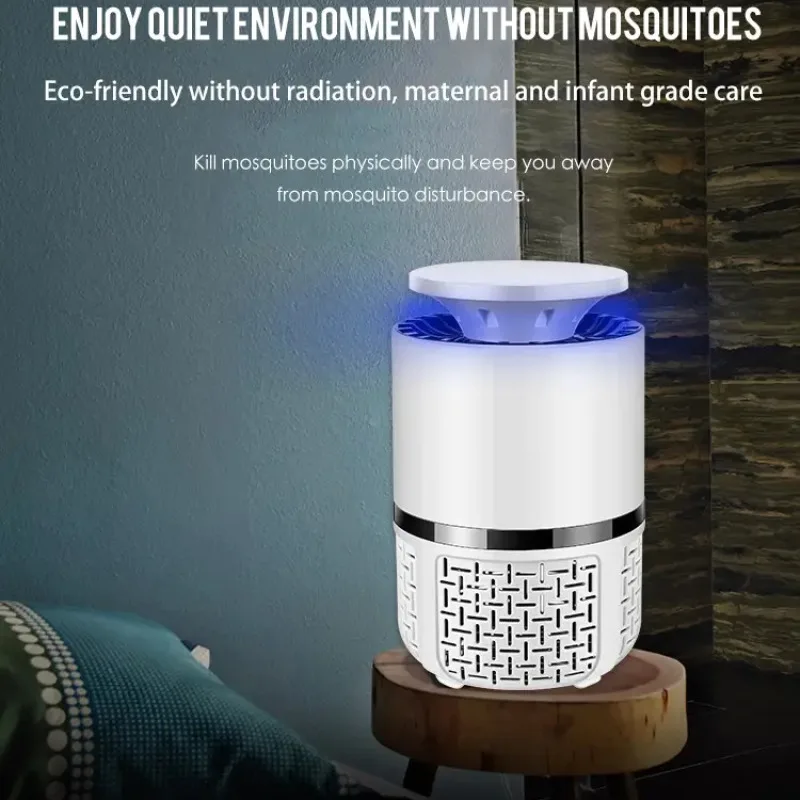 Photocatalytic Mosquito Trap 365nm UV Bug Vacuum Ultra-Quiet Fan Suction USB Rechargeable Indoor Killer for Home Office Dorm view 2
