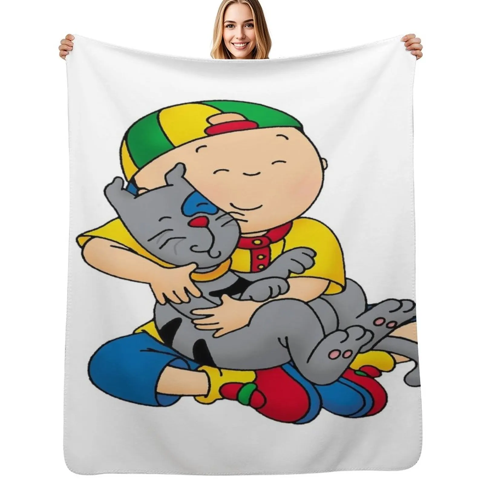 Cobertor Caillou, Caillou e o Cão, Cobertor Macio e Peludo para Quarto e Sala de Estar