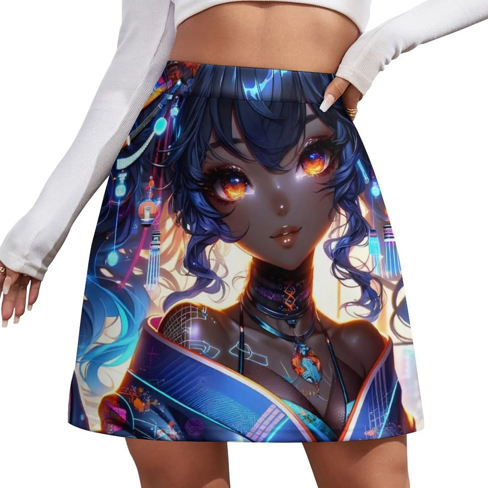 

Electric Harmony Mini Skirt clothes for woman Skirt satin extreme mini dress