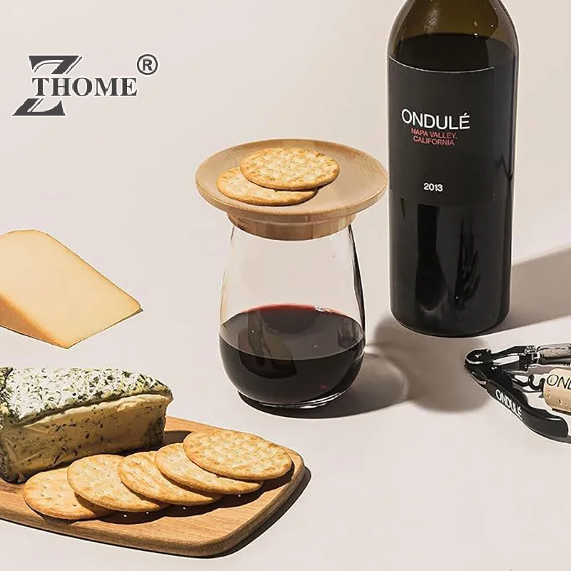 Wine Glass Charcuterie Topper Wine Glass Charcuterie Board Topper Bamboo Wine Glas Topper Coasters Round Wine Glass Party Supply image 3