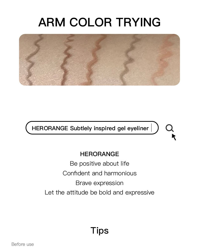 Herorange Eyeliner Gel-Stift Wasserfest Verwischungsfrei Langanhaltend 3D Augen-Make-up für Anfänger – Detail 6