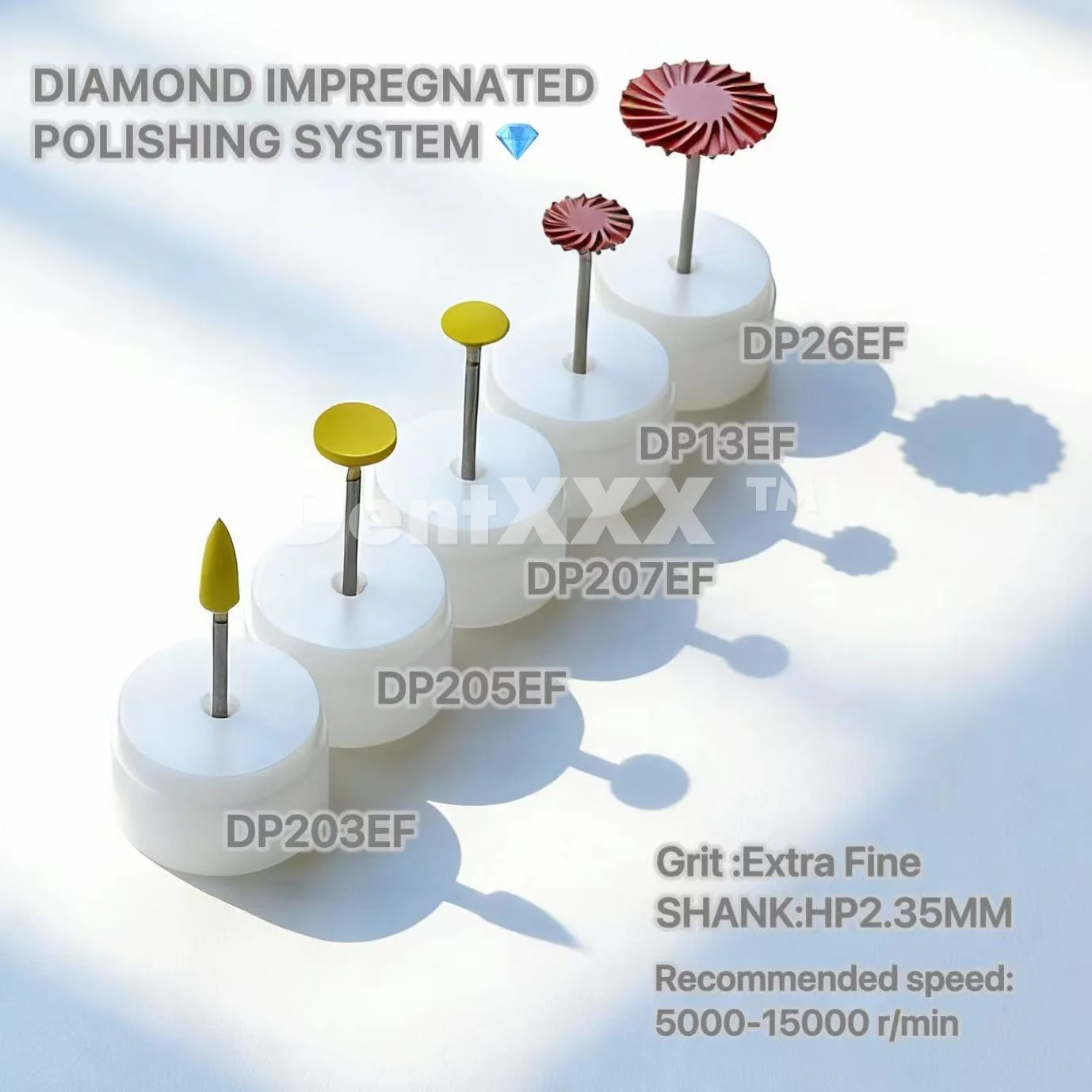 

Diamond Polishing Head Grit EXTRA-FINE 2.35MM FOR FINISHING AND POLISHING