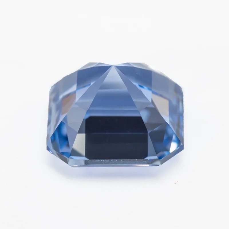 Lab Grown Sapphire Asscher Shape Cornflower Color Charms Extremely Shiny Gemstone DIY Ring Necklace Earrings Main Materials