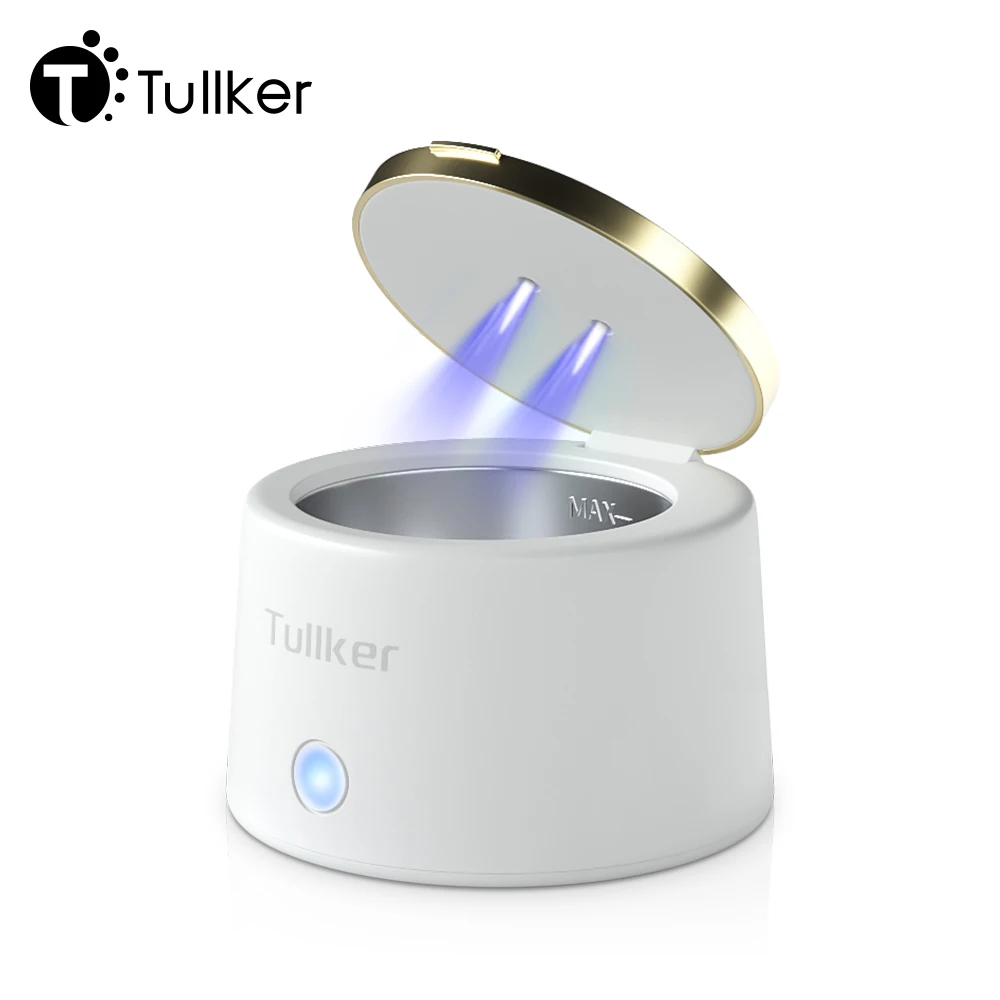 Tullker Household Ultrasonic Retainer Cleaner for Denture Jewelry Braces Cleaning with UV Light