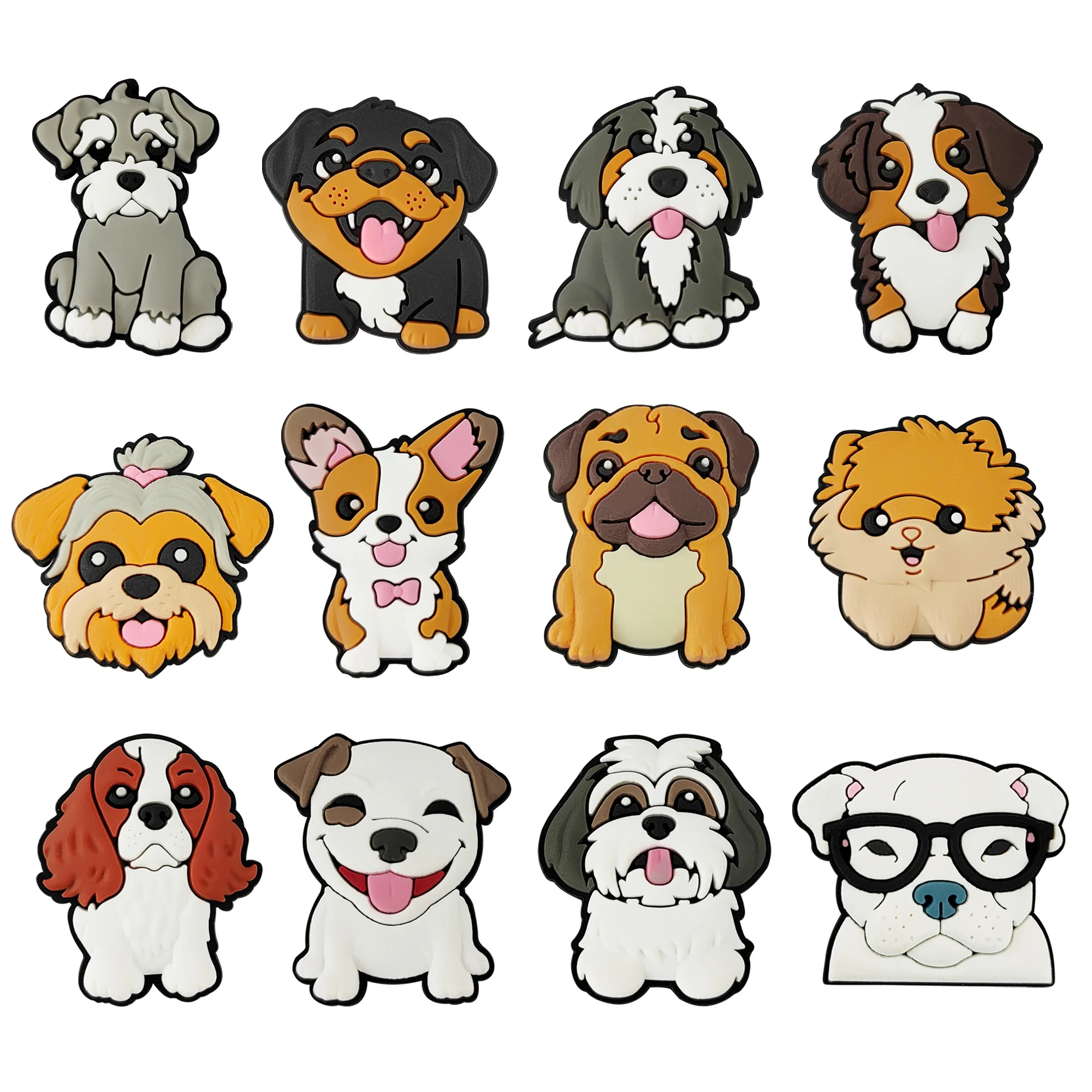 1-12PCS Kawaii Animal Dog setter pantofole con foro in PVC accessori per ciondoli per scarpe ragazzi ragazze fibbia per scarpe zaino fai da te