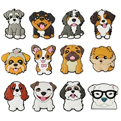 1-12PCS Kawaii Animal Dog setter pantofole con foro in PVC accessori per ciondoli per scarpe ragazzi ragazze fibbia per scarpe zaino fai da te regalo di compleanno