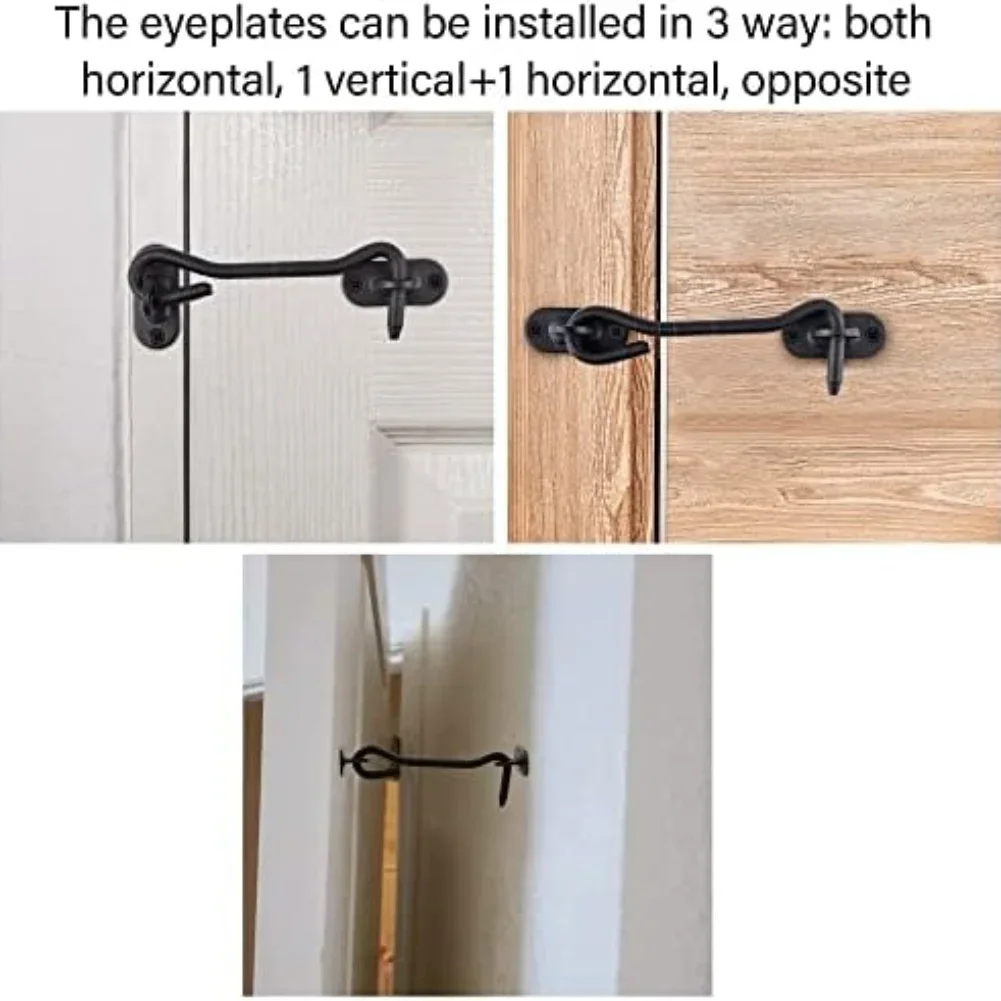 Stainless Steel Barn Door Lock Set: 8-Inch Slide Bolt With Eye Hook For Durable Stainless Steel Barn Door Lock Set Hardware