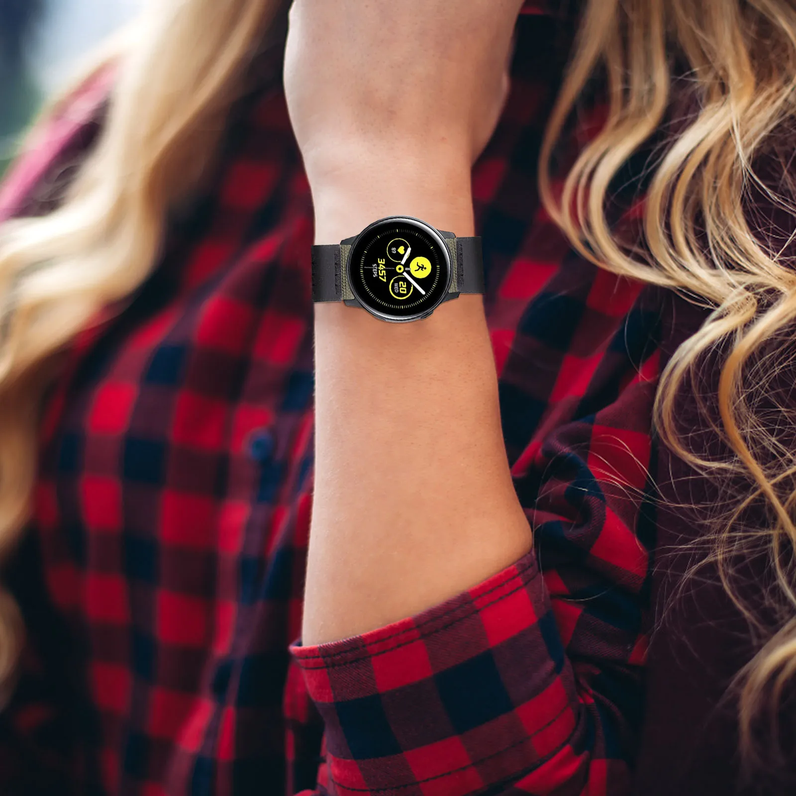 2 stuks Galaxy Watch S3 nylon polsbandjes sport- en vrijetijdsstijlen heren dames snelsluiting ontwerp langdurige riem