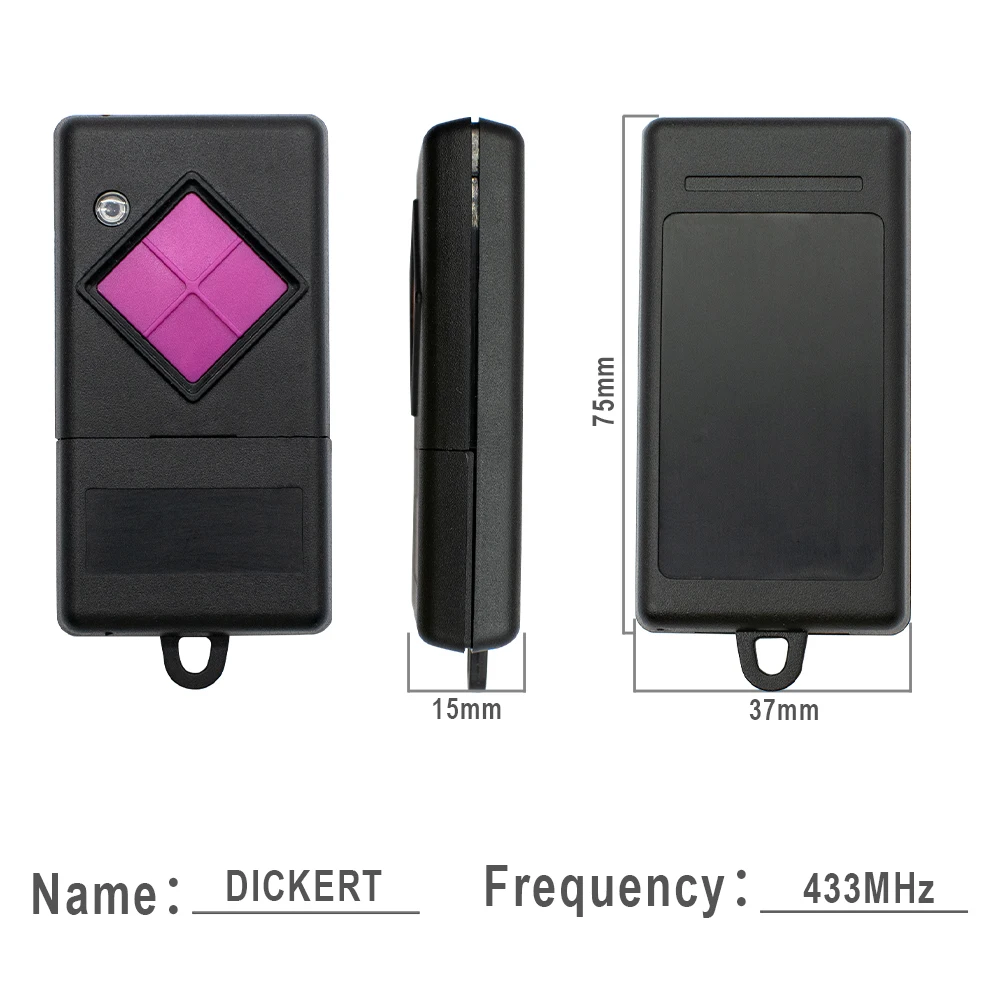 Dickert MAHS433 433mhz MAHS433-01 MAHS433-04 차고 문 원격 제어 핑크 버튼 LED 오렌지 433.92MHz 송신기