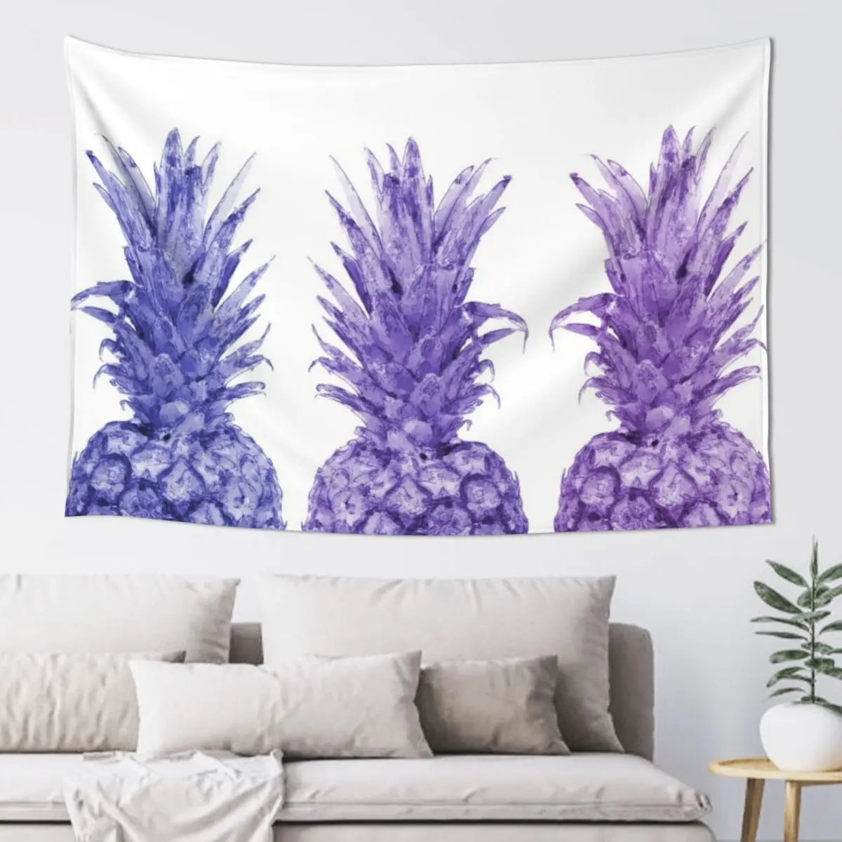 Purple Pineapple Trio Tapestry Cute Decor Room Design Tapestry