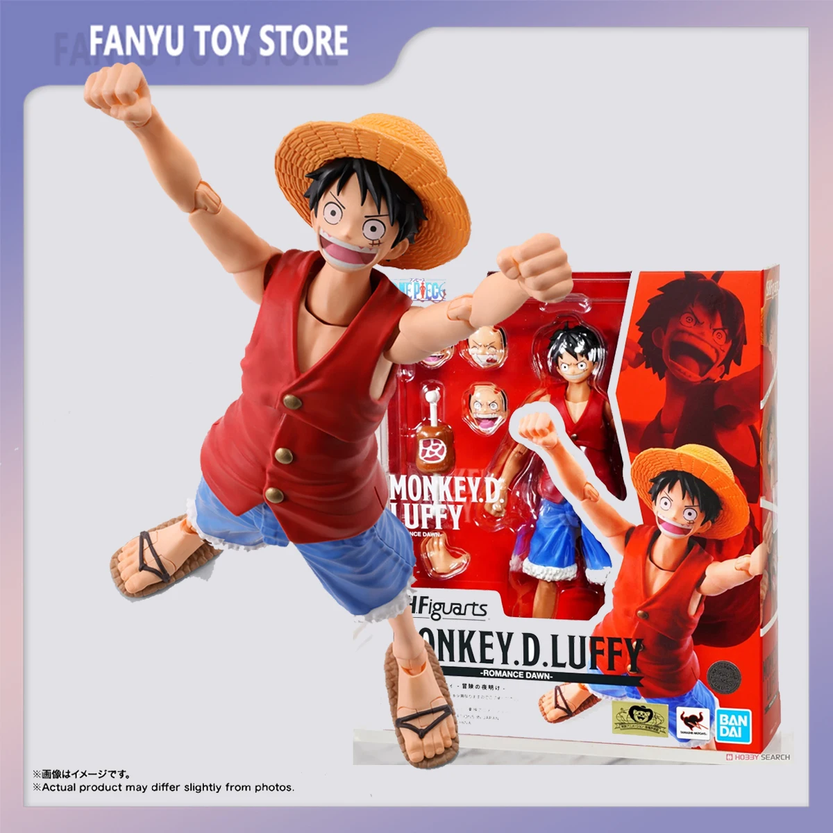 Original Bandai S.H.Figuarts SHF One Piece Monkey D Luffy Romance Dawn Anime Action Figures Toys Models Collection Kid Toy Gift