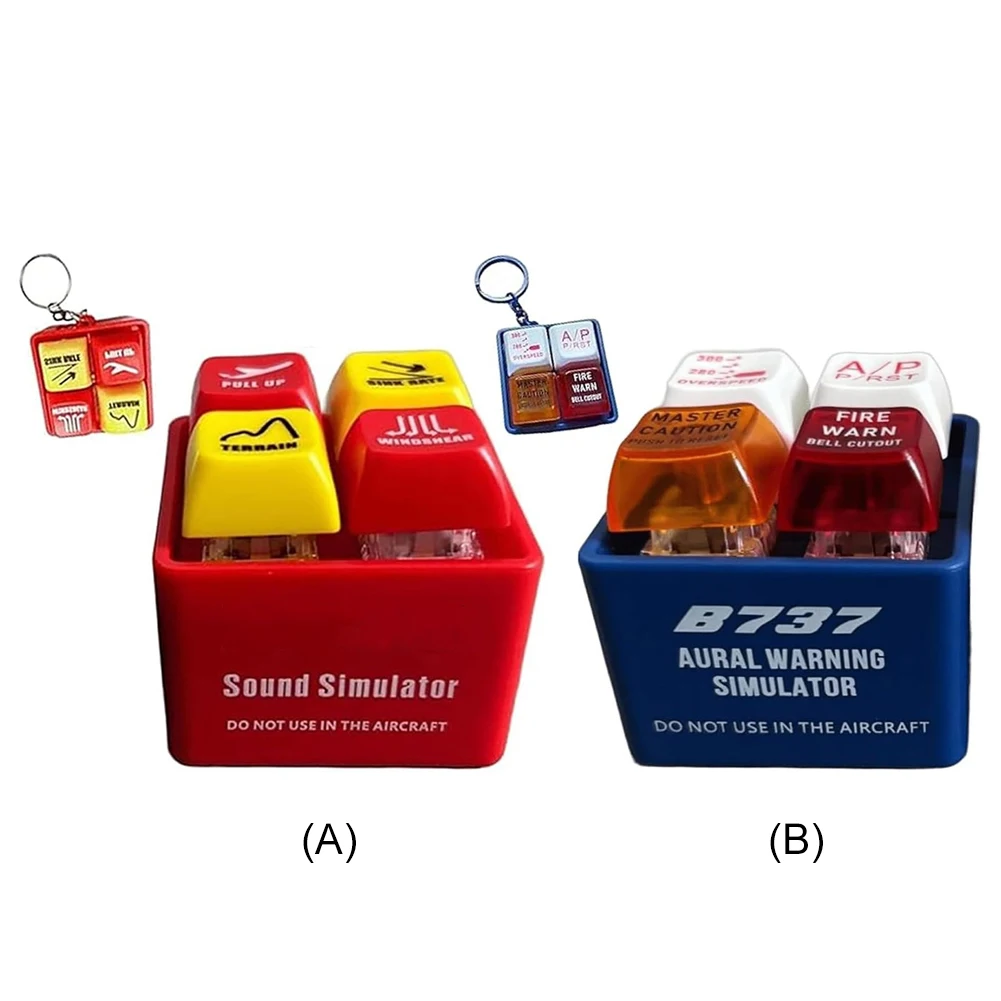 

2PCS Emergency Alert Keychains with Light 4 Sounds for Travel Airplane(Blue Red)