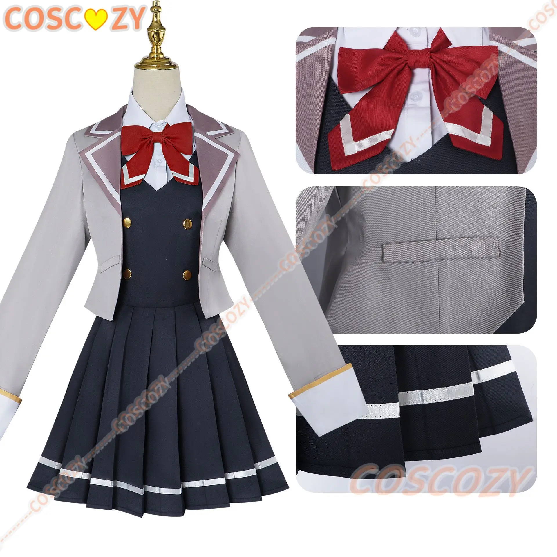 Anime Alya Sometimes Hides Her Feelings in Russian Suo Yuki Alisa Mikhaylovna Kujo Cosplay Costume Wig Bow JK School Uniforms