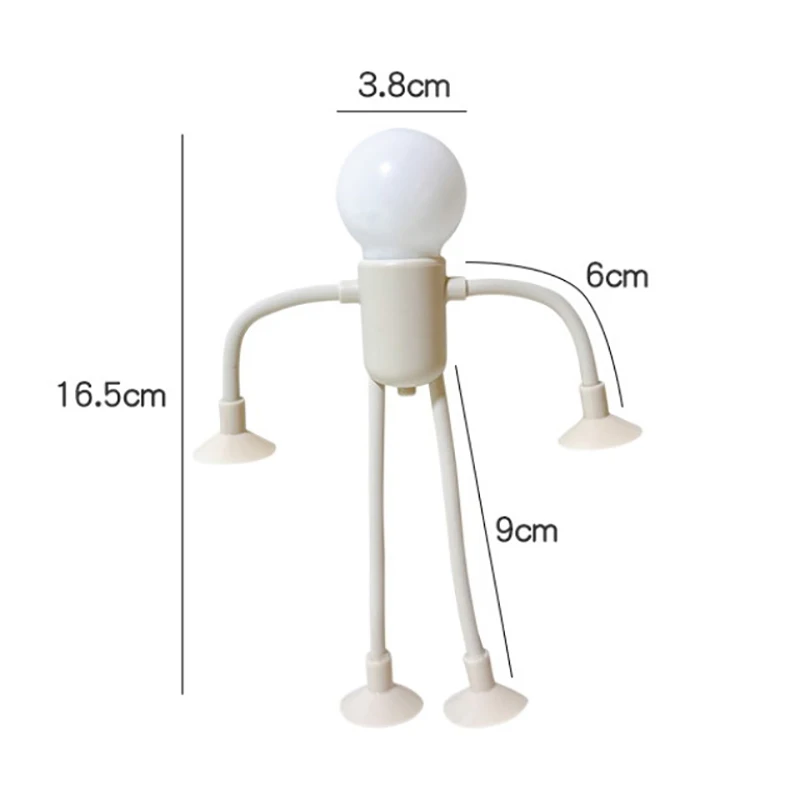 Changeable Shape Funny Sportsman Night Light Button Battery Desk Lamp Versatile Mini Lamp Creative Ornament Vacuum Adsorption