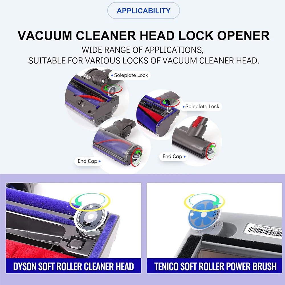 2 Pcs End cap key Soleplate Lock Key per Dyson compatibile con Dyson V6 V7 V8 V10 V11 DC58 DC59 DC62 DC72 DC74 Cleaner Head