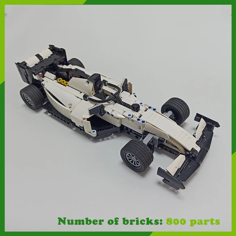 Black White F Racing Model MOC Building Blocks Car DIY Assembly Bricks Creative Transportation Collection Toys Gifts 800PCS
