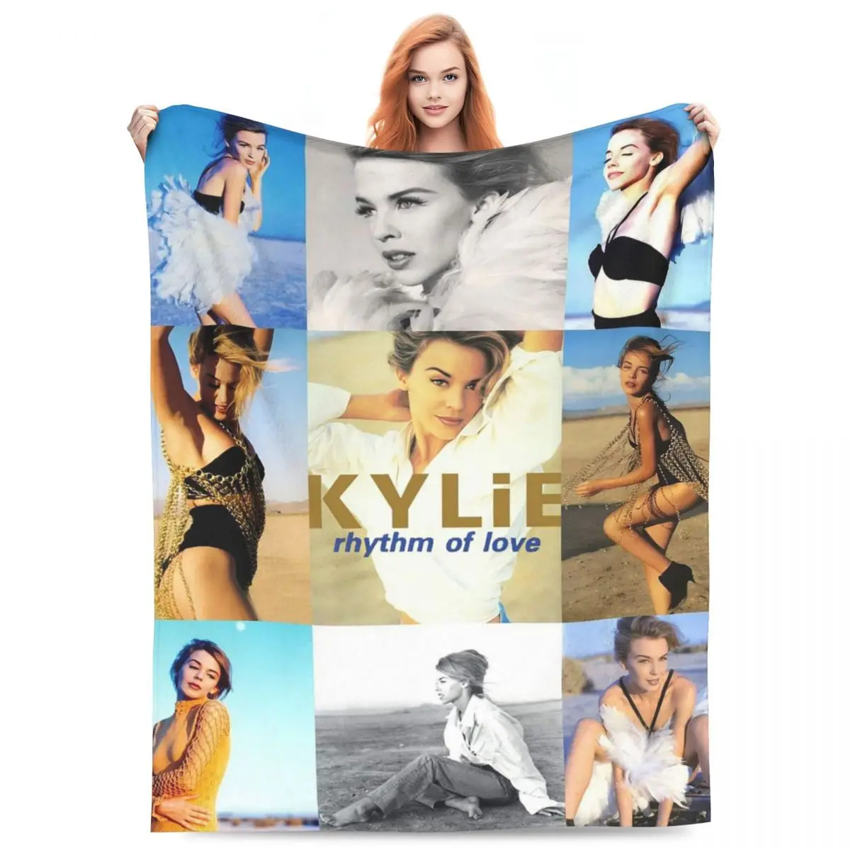 

Kylie Minogue - Collage Blankets Fleece Sofa Throw Blanket Lightweight Throw Blankets for Bedroom Office Throws Bedspread Quilt