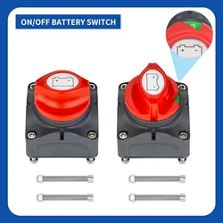 Car Battery Disconnect Switch 2 Position Automotive Marine Disconnect Switch CUT ON-OFF Rotary Switch For 12V-48V RV Marine Boat