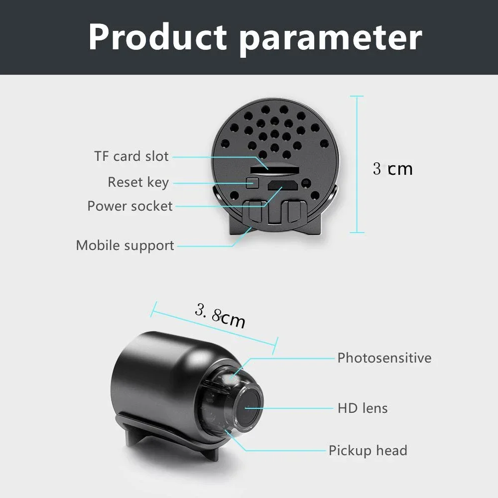 Mini Wifi-bewakingscamera Draadloze videorecorder Spraakrecorder Beveiliging Smart Home Wifi-beveiliging De camera