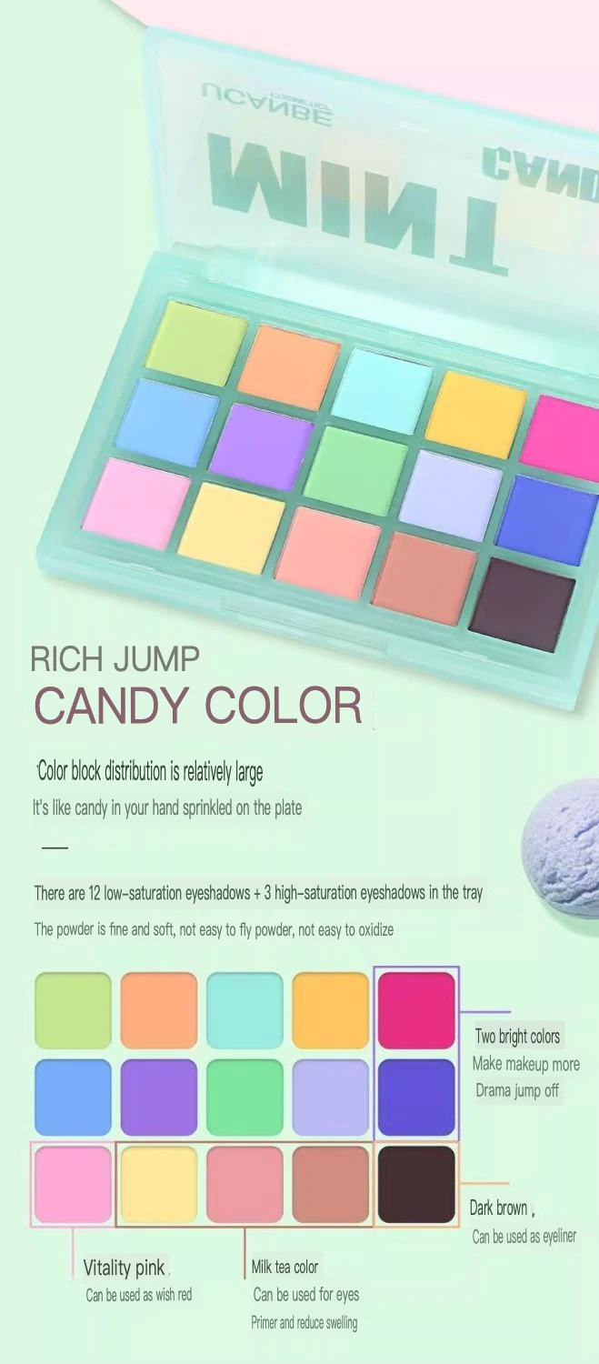 Ucanbe Macaron Eyeshadow Palette Colorful Multi-Color Matte Play Makeup Pink 15 Colors Niche Affordable