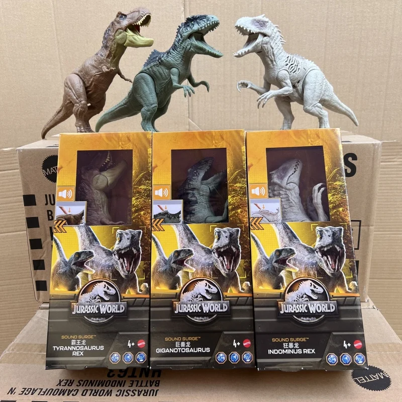 Оригинальный Mattel Jurassic World 4, звуковой переговорный карнотавр T-Rex, гиганозавр, динозавр для мальчиков, рождественские подарки, игрушка Jgm12