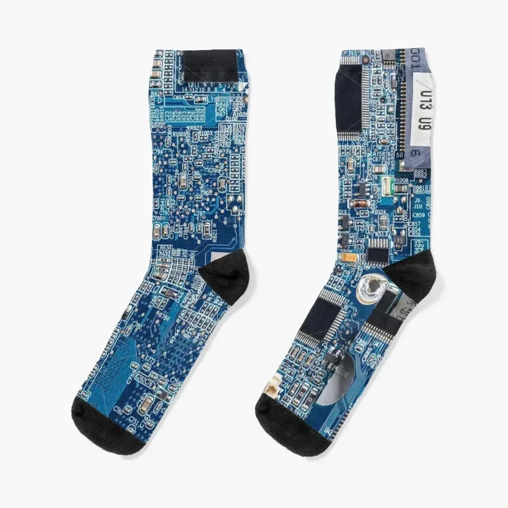 Blue Circuit Board Socks man Wholesale Socks Female Men's