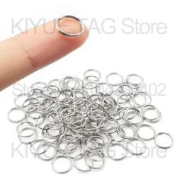 100pcs 8mm 10mm 15mm 20mm Key Tags Rings White Plated Personalized Round Split Ring for Pet Id Tags Dog Cats Collar Accessory