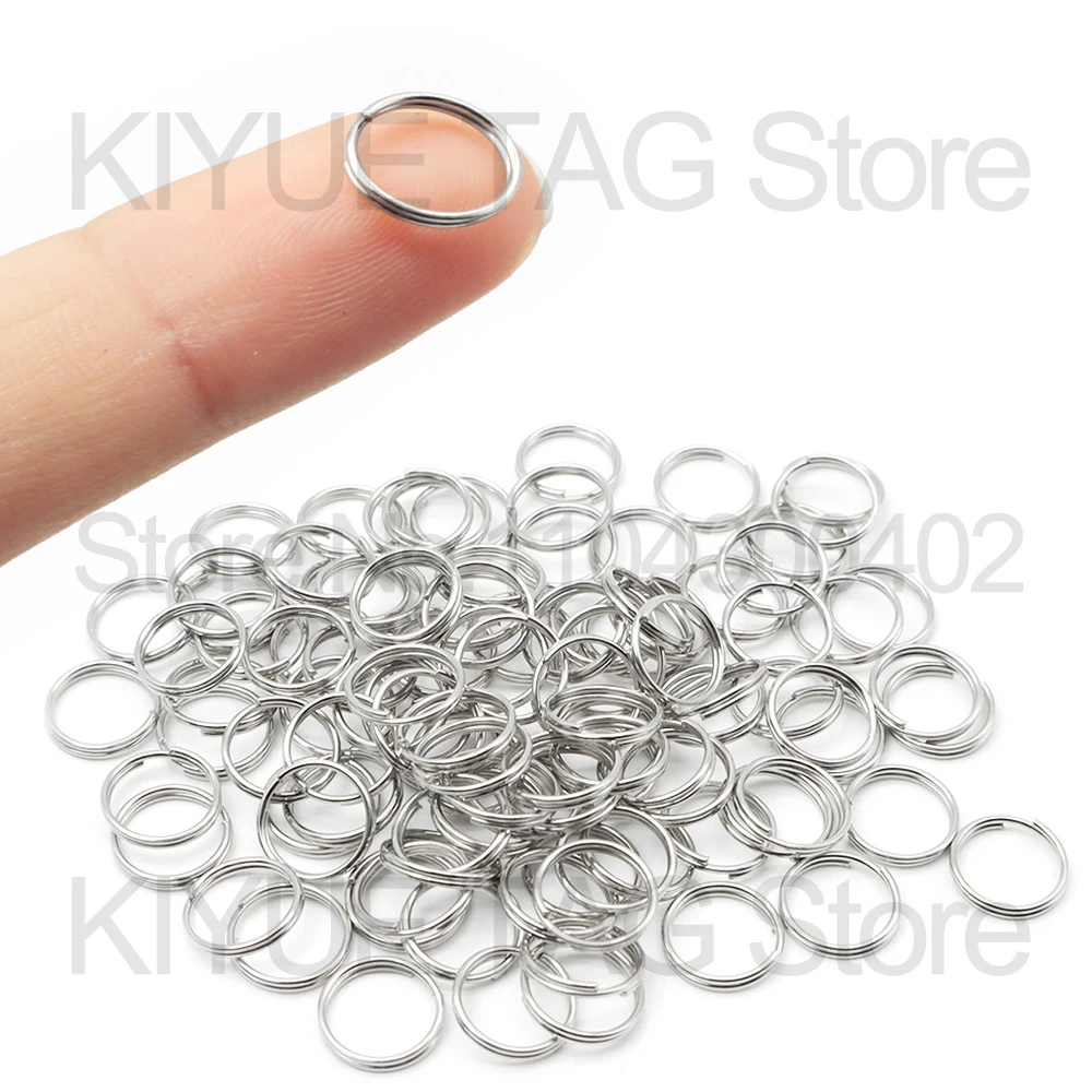 100pcs 8mm 10mm 15mm 20mm  Key Tags Rings White Plated Personalized Round Split Ring for Pet Id Tags Dog Cats Collar  Accessory