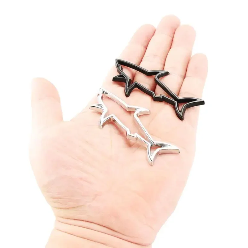 3D Metal Car Styling Sticker Hollow Fish Shark Emblem Badge Decals Automobiles Motorcycle Computer Fuel Cap Accessories Decals - view 3