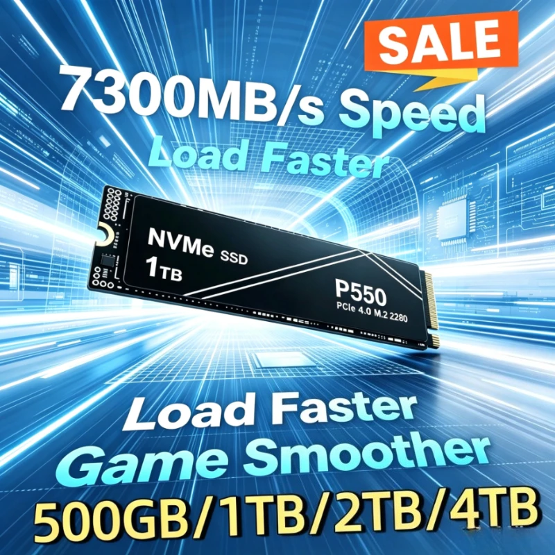 P550 500GB 1TB 2TB 4TB PCIe Gen4 NVMe M.2 SSD 7300MB/s High Speed Gaming Drive FitLaptop PC,OEM Original
