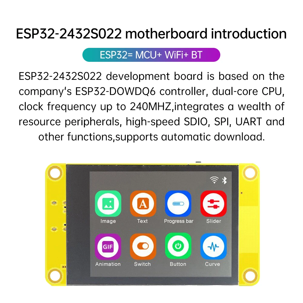 ESP32 ESP-WROOM-32 บอร์ดพัฒนา WiFi โมดูลบลูทูธ 2.2 นิ้ว LCD สมาร์ทจอแสดงผลหน้าจอสัมผัส ESP32-D0WDQ6