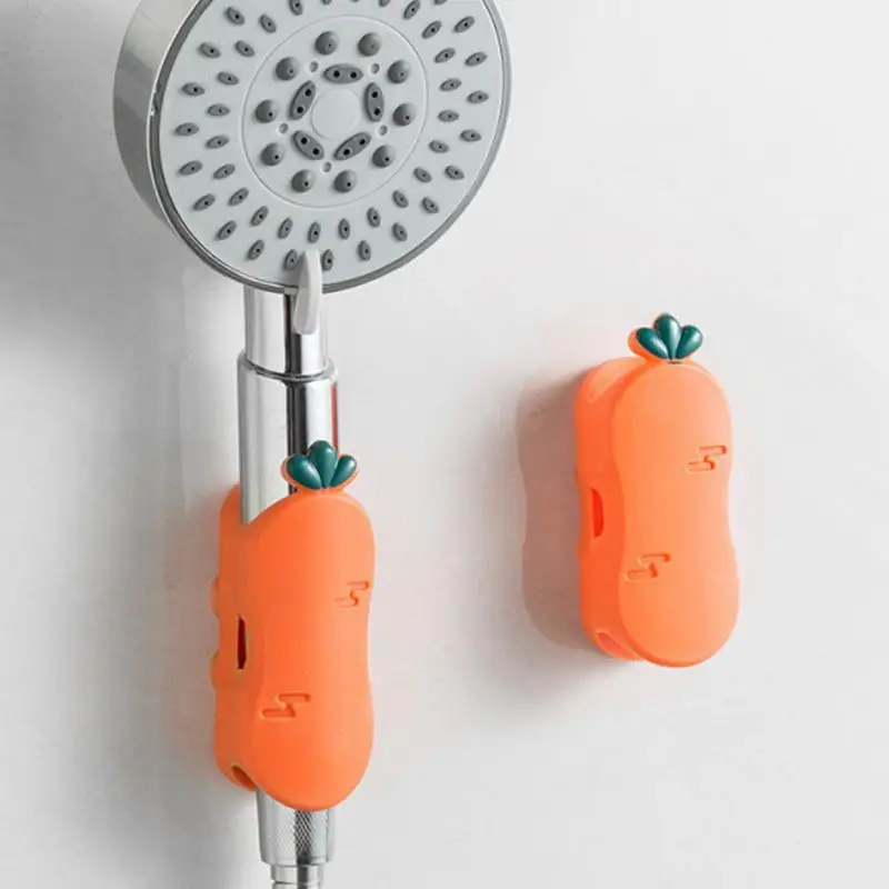 

Suction Cup Brackets Silicone Shower Head Holder Punch Free Reusable Storage Shelf Adjustable Shower Rack Bathroom Accessories
