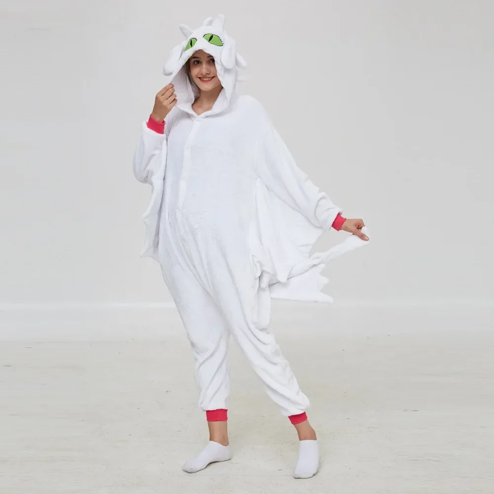 Kigurumi Anime Frauen, wie Sie Ihren Drachen zahnlosen Cosplay Overall Pyjama Drachen Kinder Tier Karneval Cosplay Kleidung trainieren