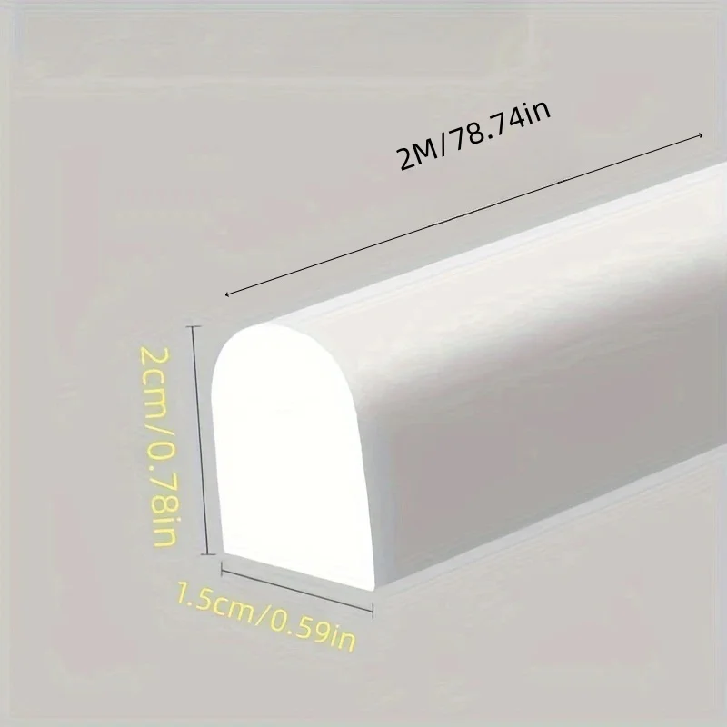 1PC 2M/78.74in Water Retaining Strip Bathroom Sealing Stopper Shower Dam Retaining Non-slip Dry And Wet Separation Flood Barrier