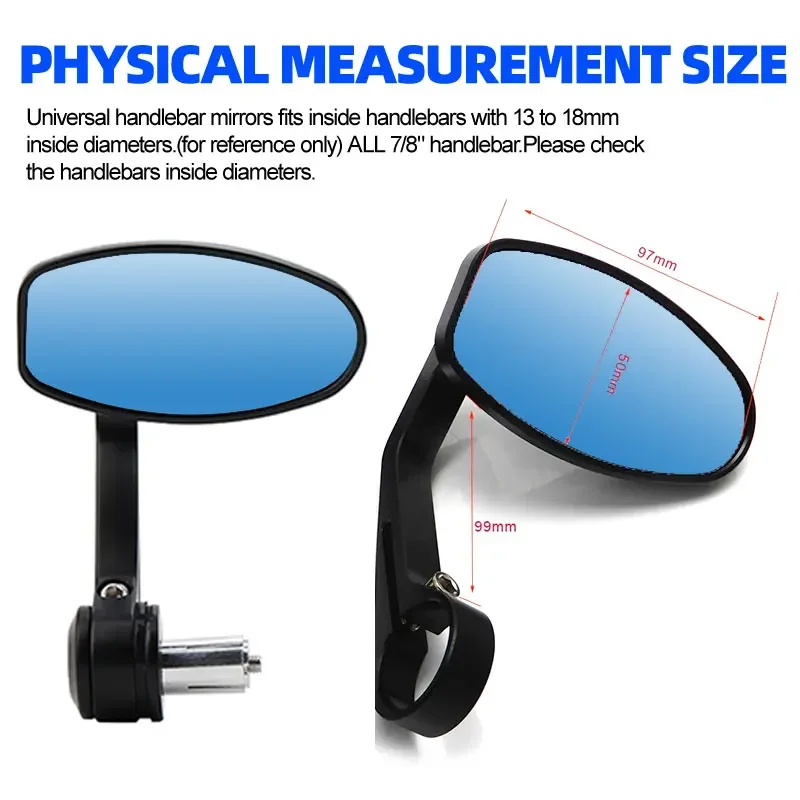 دراجة نارية بار نهاية المرايا العالمي مرآة الرؤية الخلفية دراجة نارية المرايا الجانبية 7/8 22 مللي متر ل MT09 MT07 ل R1200GS F800GS R 1250 RT #1
