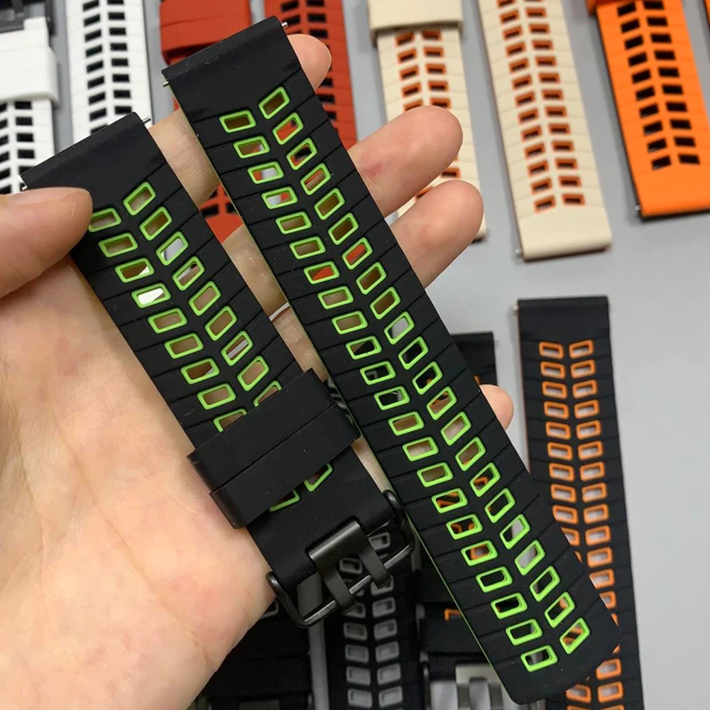 For SUUNTO RACE S 22mm Silicone Smartwatch Strap For SUUNTO 9 Peak DLC/PRO VERTICAL OCEAN RUN RACE S Sports Breathable Wristband