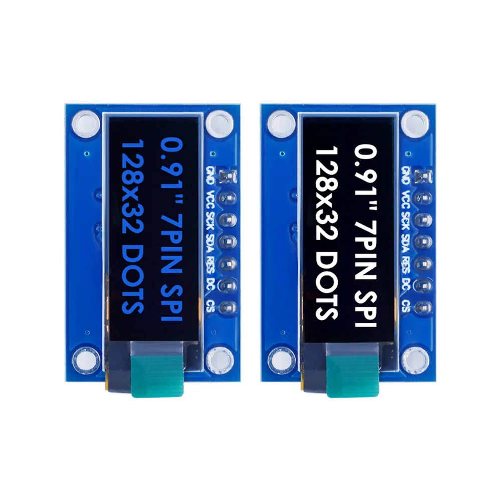 SSD1306 7PIN 0.91inch 128x32 SPI OLED Module 0.91" OLED Display Module White Blue OLED Screen Board For Arduino