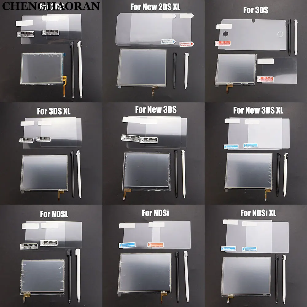 

Touch Screen Panel Display Digitizer For DS Lite NDSL NDSi LL 2DS 3DS 3DSXL LL New 3DS XL LL Console Protective Film Stylus Pen