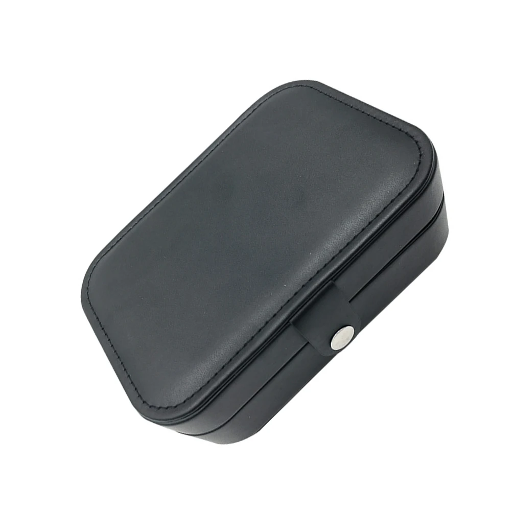 

2PCS Travel Jewelry Case Double Layer Portable ganizer Box for Women Accessories Storage Lightweight Foldable Black PU
