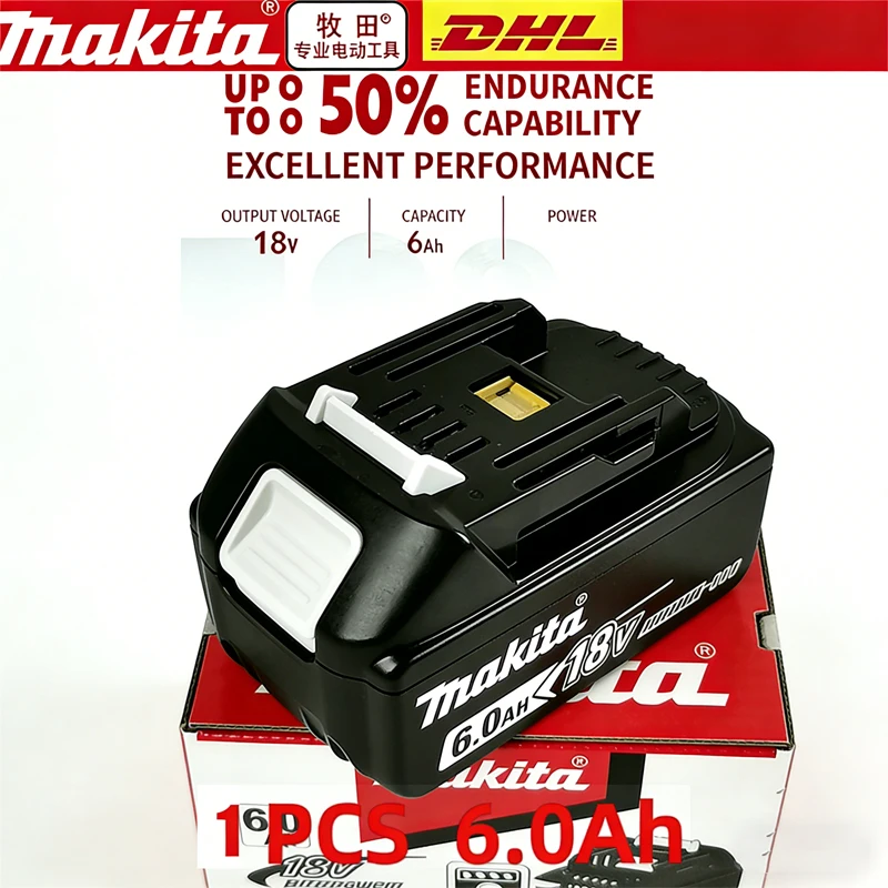 

6.0Ah Genuine makita BL1860 18V Battery Power Tools Li-ion Replacement LXT BL1850 BL1840 for 18V Screwdriver with BMS TPCELL 18V