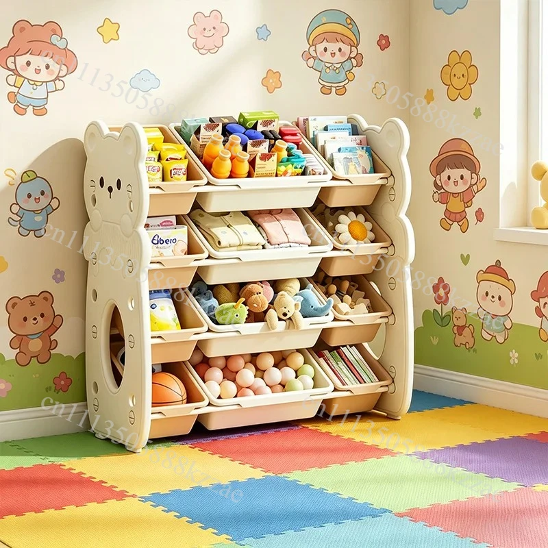Children's Toy Storage Rack Large Capacity Household Classified Multi-layer Organizer Shelf For Living Room Baby Storage Cabinet