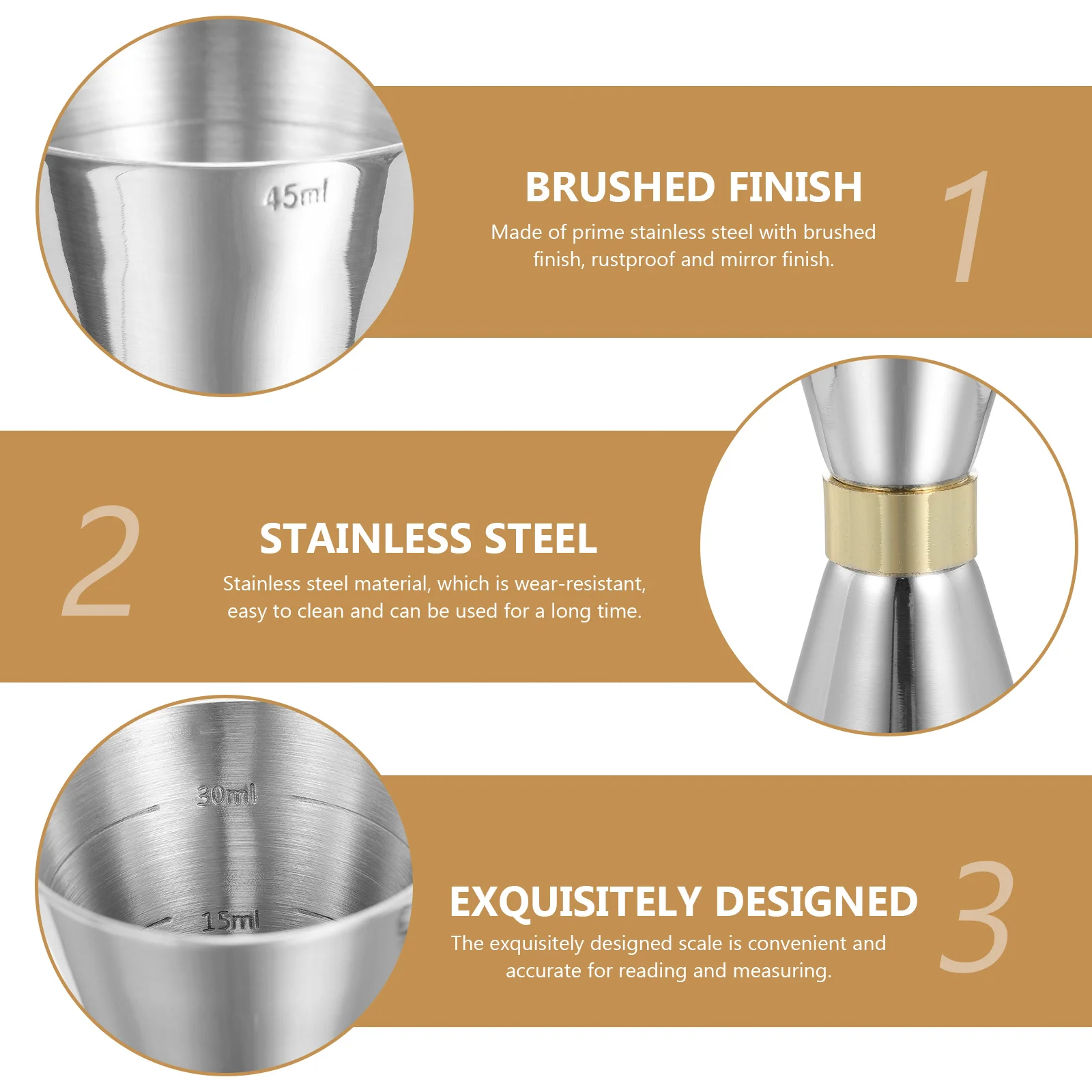 

Measuring Jug Wine Measurer Cocktail Jiggers for Bartending Stainless Steel Stepped