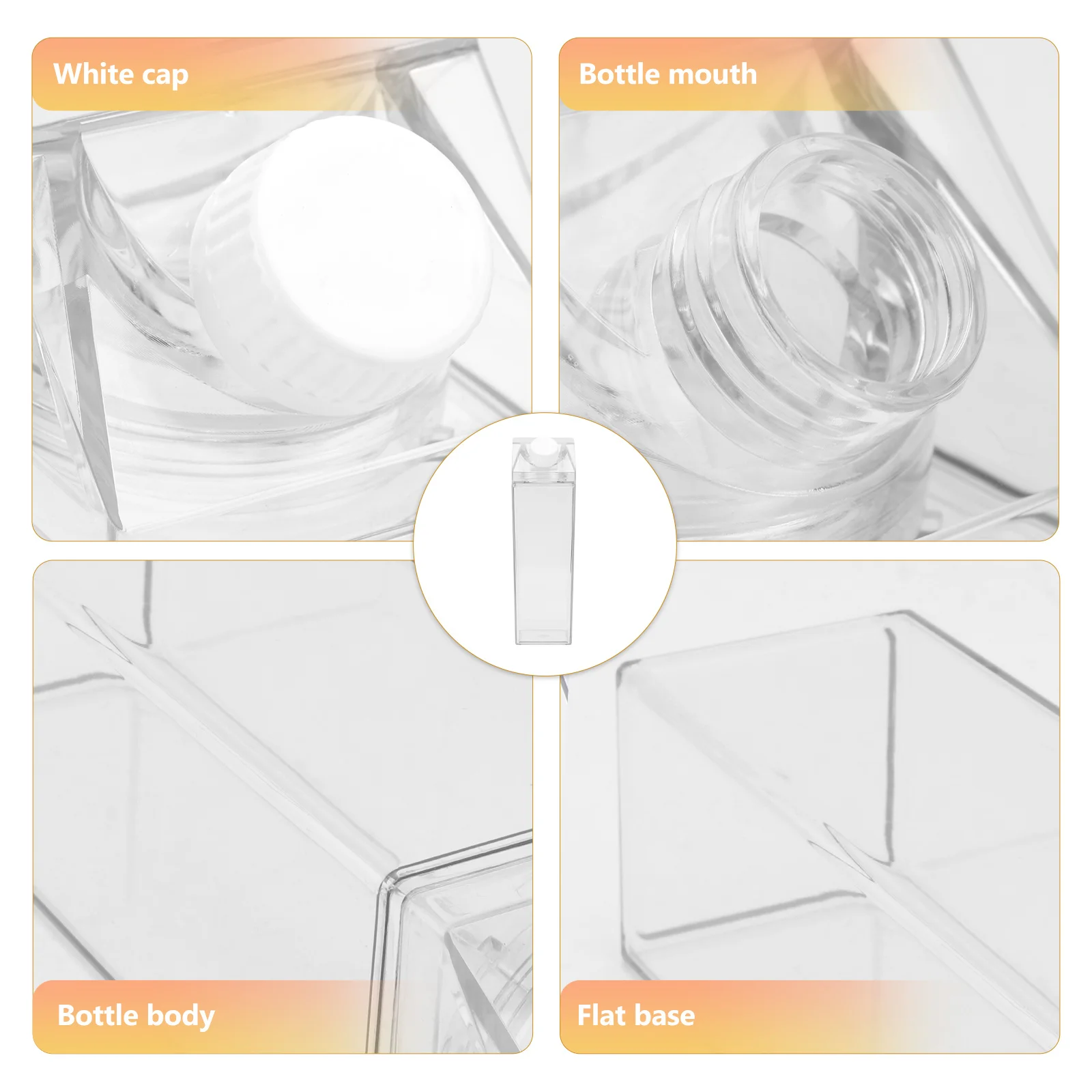 

Transparent Leak-Proof Milk Bottle 500ml Clear Body Flat Base Drink Container Juice Storage Transparent Plastic Bottle