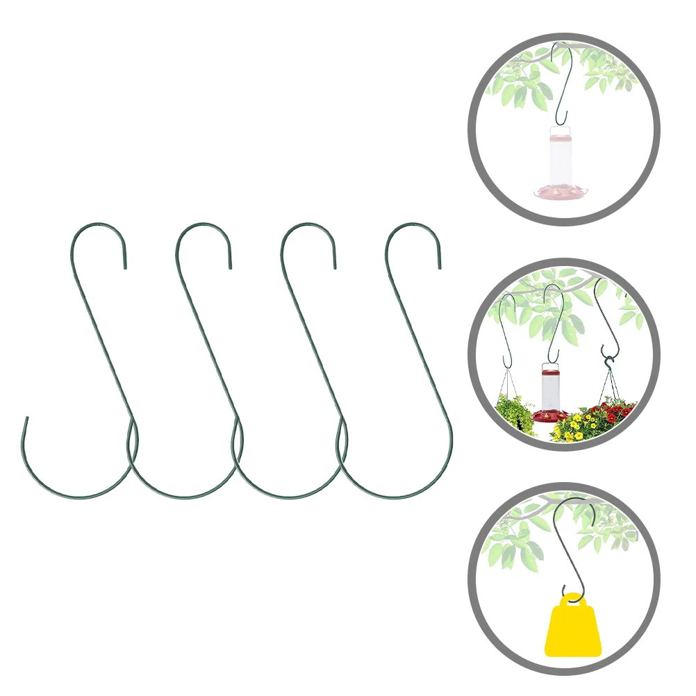 4 Pcs Hanging Plant Bracket Bird Feeder Hook Hanger Balcony Bonsai Iron Garden Hangers