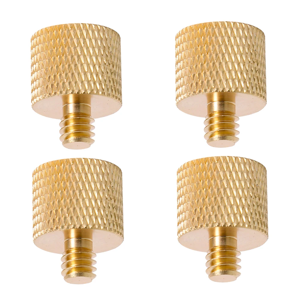 

4pcs 3/8 Female To 1/4 Male Adapter Screw Camera Tripod Light Stand Conversion Dslr Lens Quick Release Plate Lightweight Golden