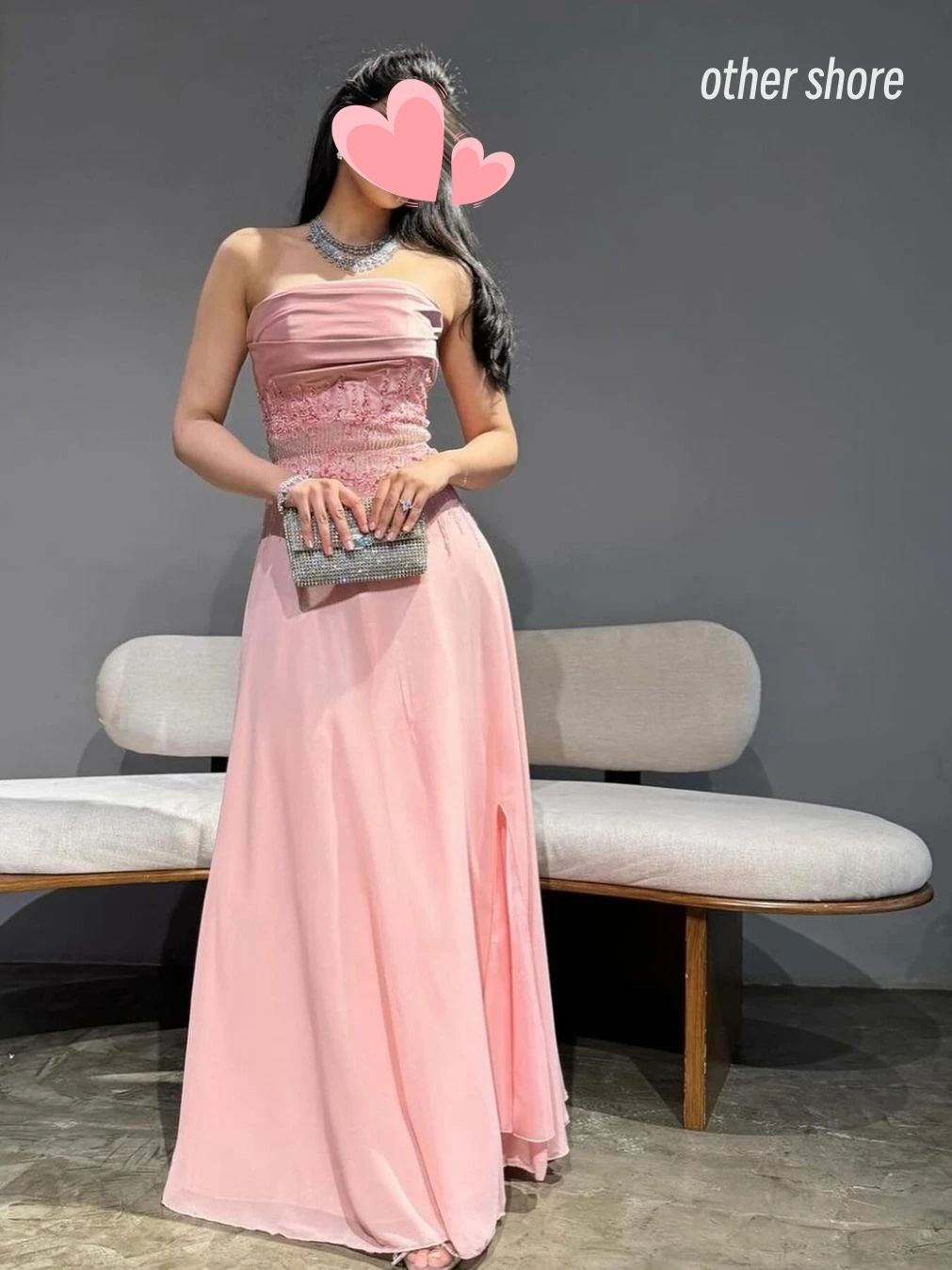 

Other Shore Elegant Vintage Sweet Pink Beading Ruffle Strapless Summer Customize Formal Occasion Prom Dress Evening Party Gowns