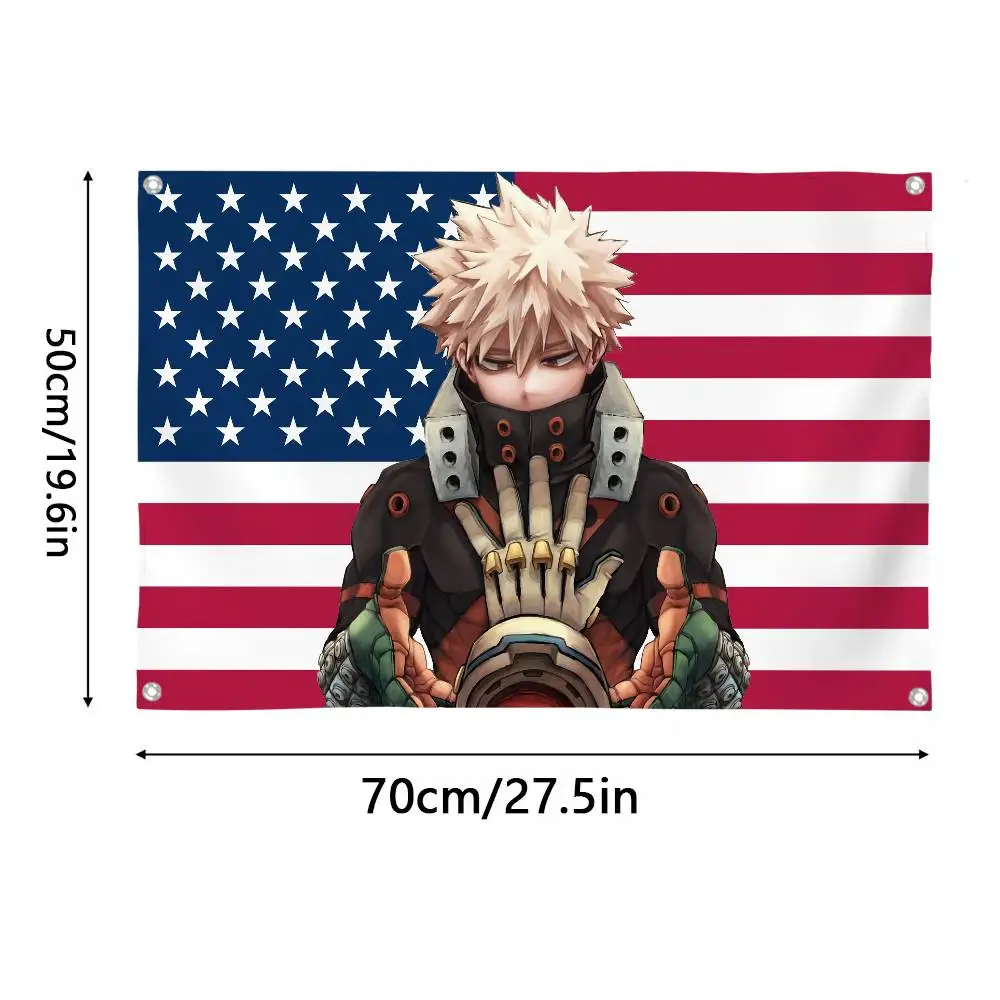B-Bakugo KatsukiS أمريكا العلم غرفة نوم المنزل وفي الهواء الطلق الجدار الشنق الحفل مطبوعة خلفية الديكور الفن راية